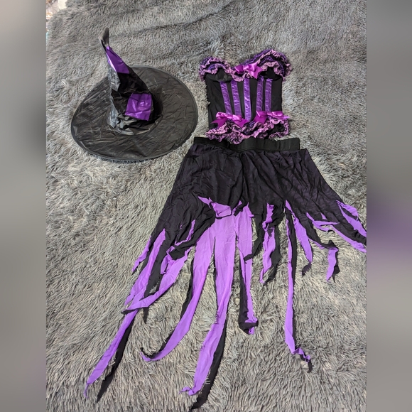 RARE Mystery House Purple Corset Carousel Witch Costume EUC XS - Picture 2 of 13